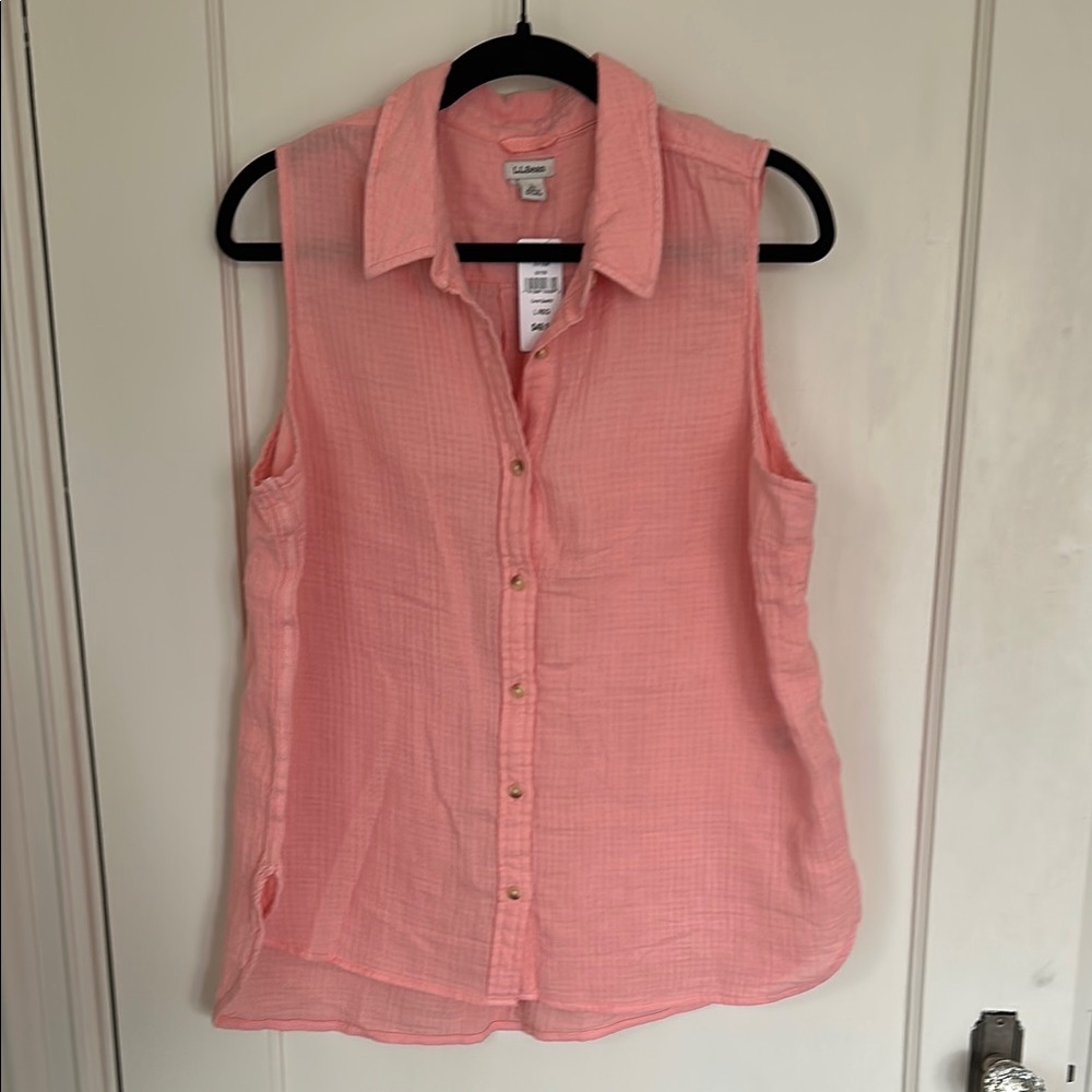 L.L. Bean coral sleeveless top